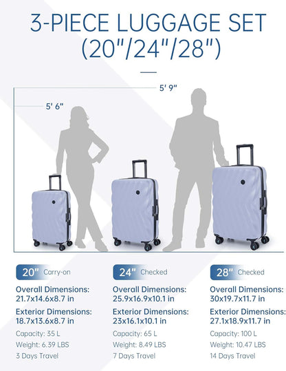 Carry On Luggage 22x14x9 Airline Approved,PC Hardside Suitcase,20 Inch Luggage with Spinner Wheels, Lightweight Travel Suitcases for Men Women,Navy Blue