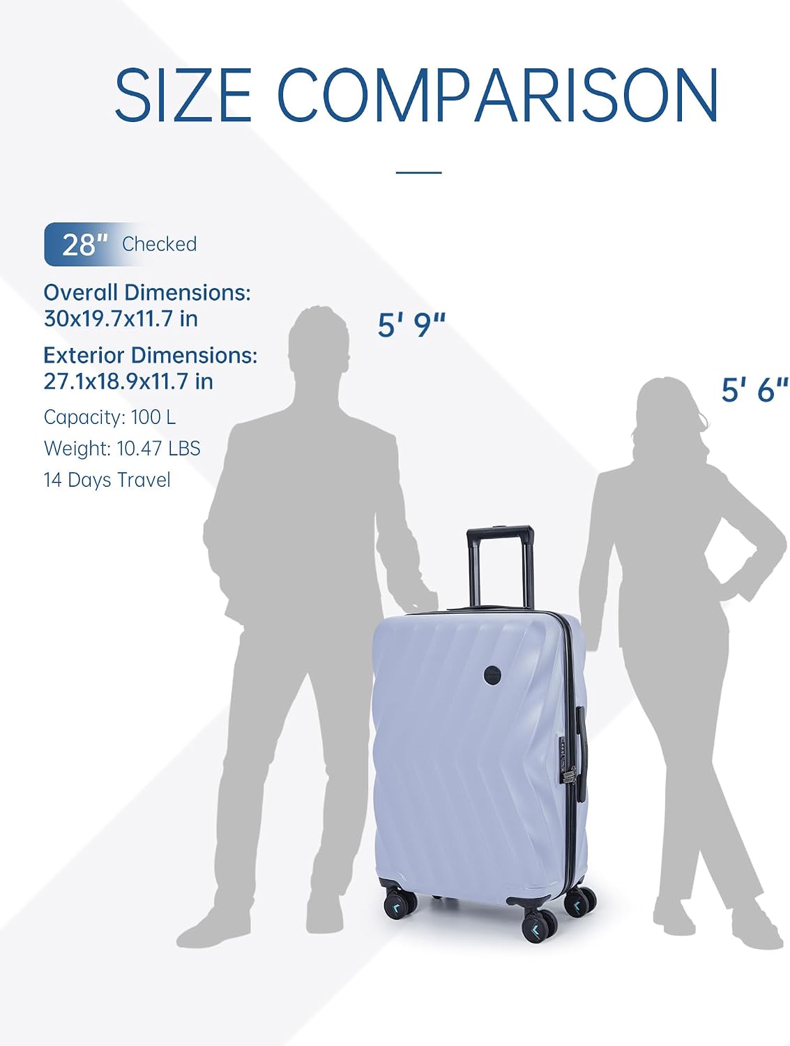 Carry On Luggage 22x14x9 Airline Approved,PC Hardside Suitcase,20 Inch Luggage with Spinner Wheels, Lightweight Travel Suitcases for Men Women,Navy Blue