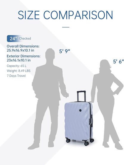 Carry On Luggage 22x14x9 Airline Approved,PC Hardside Suitcase,20 Inch Luggage with Spinner Wheels, Lightweight Travel Suitcases for Men Women,Navy Blue