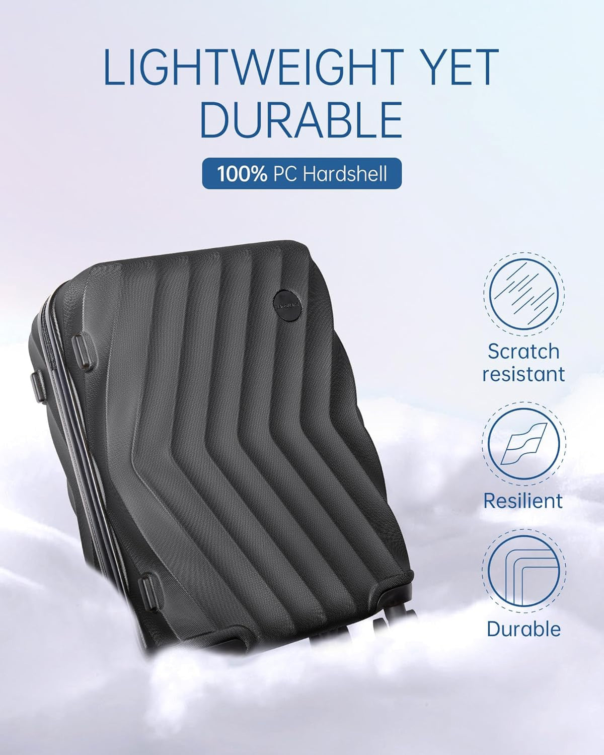 Carry On Luggage 22x14x9 Airline Approved,PC Hardside Suitcase,20 Inch Luggage with Spinner Wheels, Lightweight Travel Suitcases for Men Women,Navy Blue