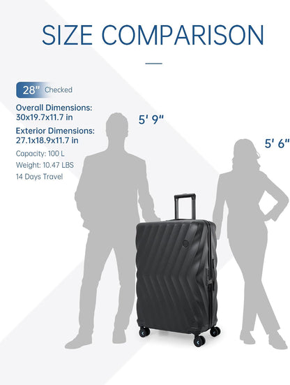 Carry On Luggage 22x14x9 Airline Approved,PC Hardside Suitcase,20 Inch Luggage with Spinner Wheels, Lightweight Travel Suitcases for Men Women,Navy Blue