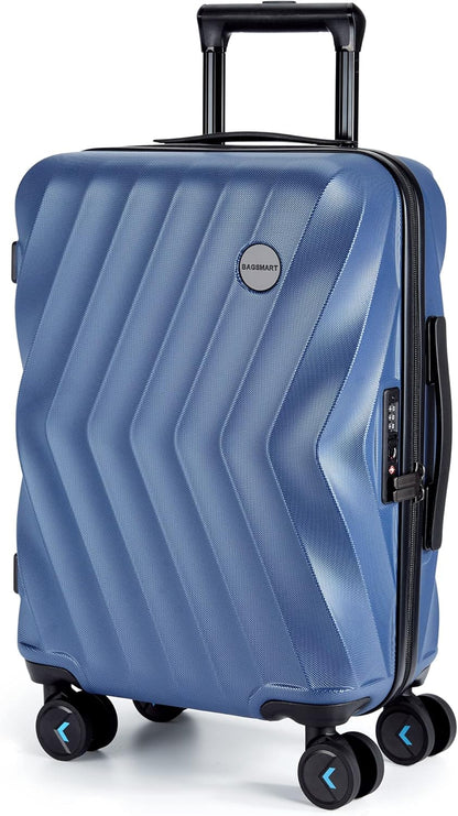 Carry On Luggage 22x14x9 Airline Approved,PC Hardside Suitcase,20 Inch Luggage with Spinner Wheels, Lightweight Travel Suitcases for Men Women,Navy Blue