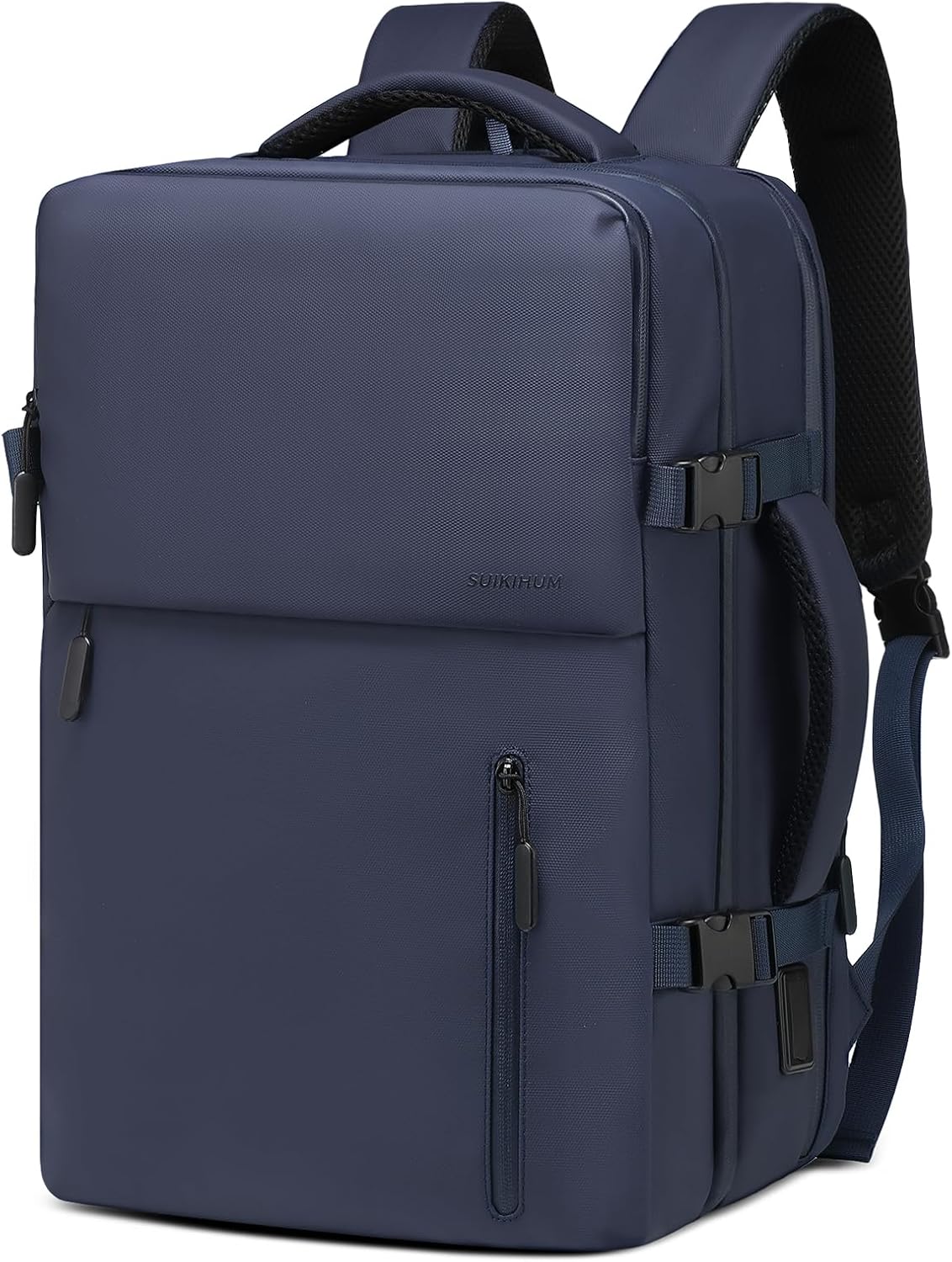 Lay Flat Carry on Travel Backpack, 30L Airline Approved, Fits 16" Laptop, USB-C & USB-A, Water Resistant, Green