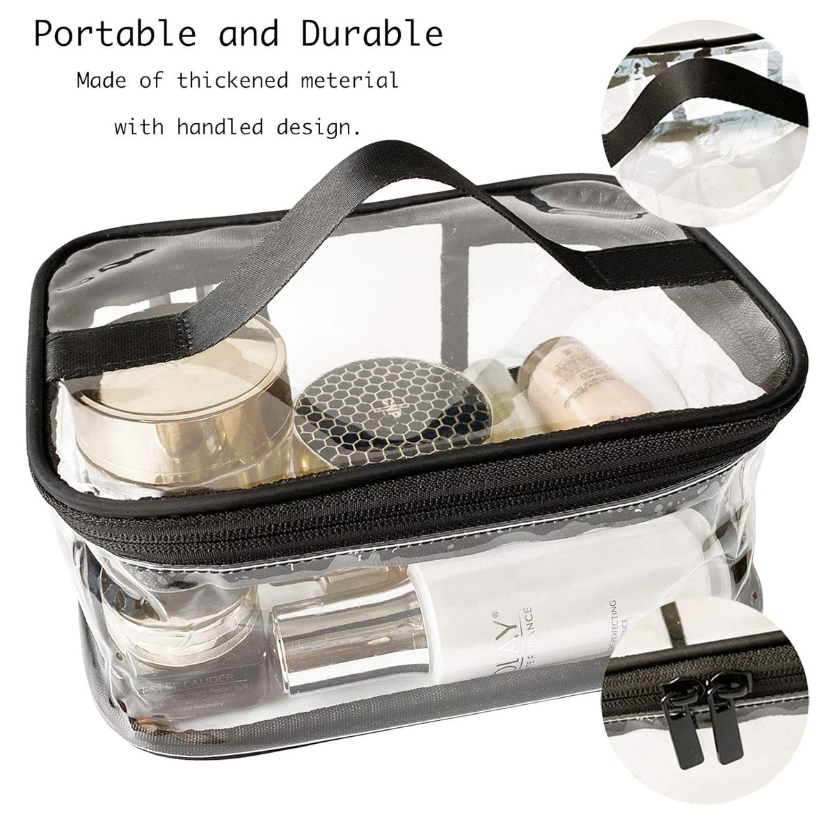 Toiletry Bag Makeup Cosmetic Clear Bag Portable Waterproof Transparent Travel Storage Green