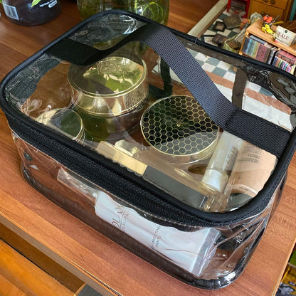 Toiletry Bag Makeup Cosmetic Clear Bag Portable Waterproof Transparent Travel Storage Green