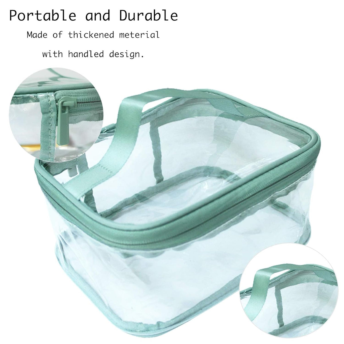 Toiletry Bag Makeup Cosmetic Clear Bag Portable Waterproof Transparent Travel Storage Green