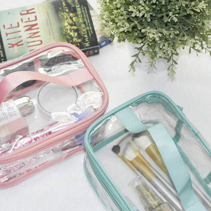 Toiletry Bag Makeup Cosmetic Clear Bag Portable Waterproof Transparent Travel Storage Green