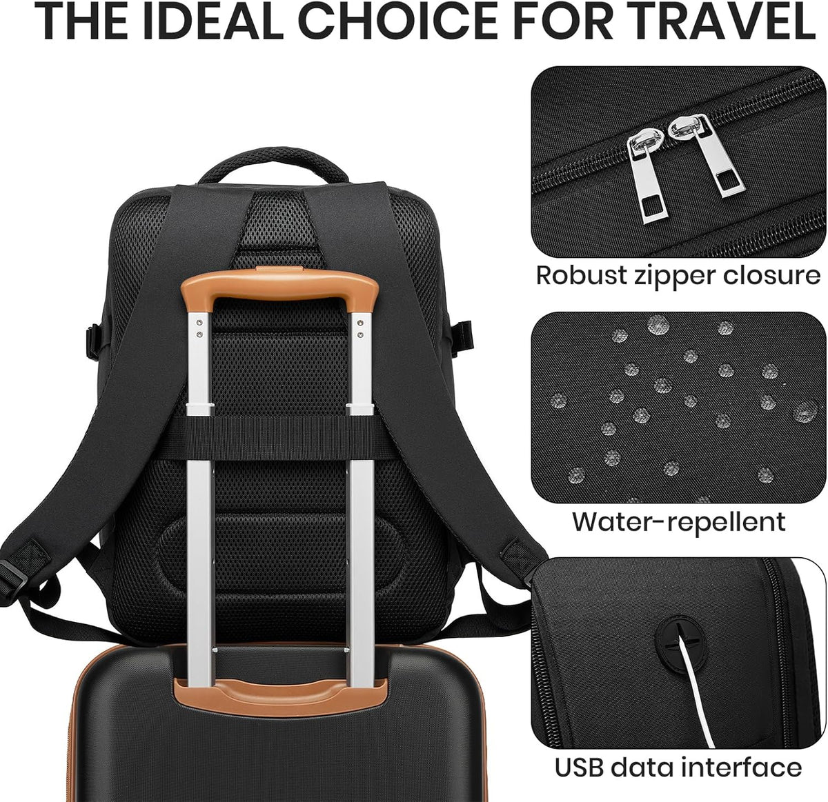 Airline Approved Carry On Luggage 22x14x9 inches, with TSA Lock, 20 Inch Expandable Lightweight Hardshell Suitcase (Navy, Suitable for 1-3 Days of Travel)