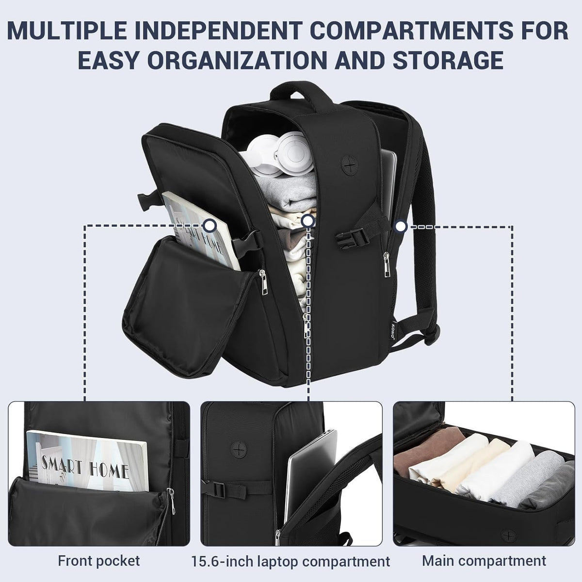 Airline Approved Carry On Luggage 22x14x9 inches, with TSA Lock, 20 Inch Expandable Lightweight Hardshell Suitcase (Navy, Suitable for 1-3 Days of Travel)