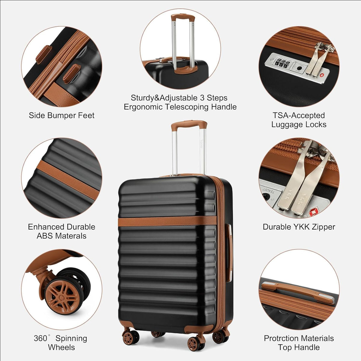 Airline Approved Carry On Luggage 22x14x9 inches, with TSA Lock, 20 Inch Expandable Lightweight Hardshell Suitcase (Navy, Suitable for 1-3 Days of Travel)
