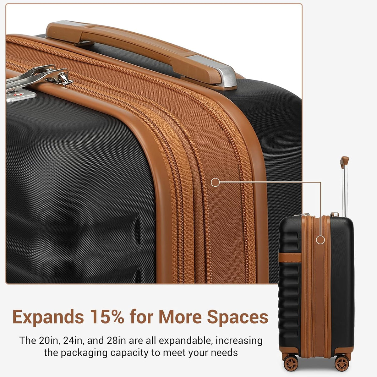 Airline Approved Carry On Luggage 22x14x9 inches, with TSA Lock, 20 Inch Expandable Lightweight Hardshell Suitcase (Navy, Suitable for 1-3 Days of Travel)