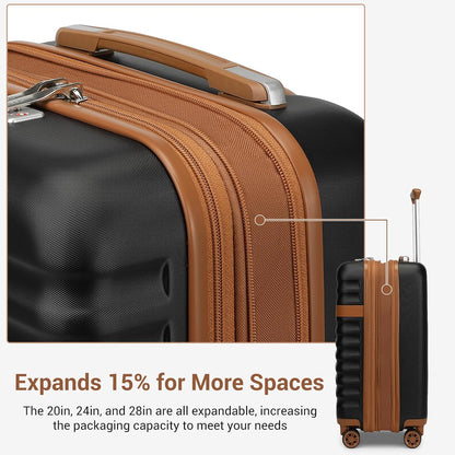 Airline Approved Carry On Luggage 22x14x9 inches, with TSA Lock, 20 Inch Expandable Lightweight Hardshell Suitcase (Navy, Suitable for 1-3 Days of Travel)
