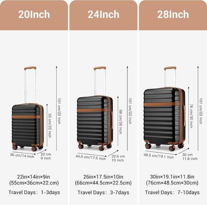 Airline Approved Carry On Luggage 22x14x9 inches, with TSA Lock, 20 Inch Expandable Lightweight Hardshell Suitcase (Navy, Suitable for 1-3 Days of Travel)