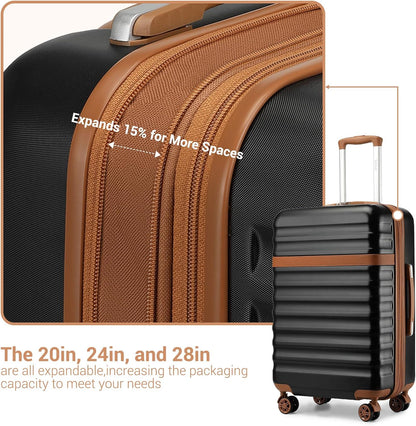 Airline Approved Carry On Luggage 22x14x9 inches, with TSA Lock, 20 Inch Expandable Lightweight Hardshell Suitcase (Navy, Suitable for 1-3 Days of Travel)