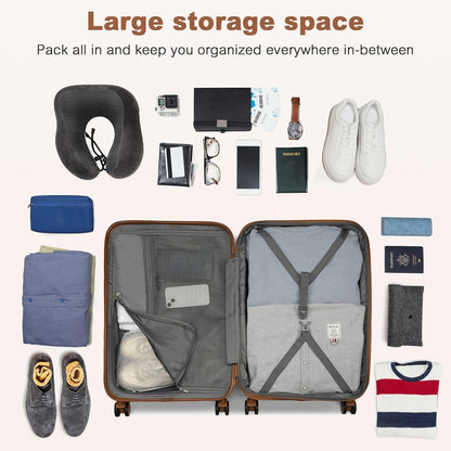 Airline Approved Carry On Luggage 22x14x9 inches, with TSA Lock, 20 Inch Expandable Lightweight Hardshell Suitcase (Navy, Suitable for 1-3 Days of Travel)