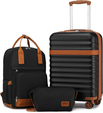 Airline Approved Carry On Luggage 22x14x9 inches, with TSA Lock, 20 Inch Expandable Lightweight Hardshell Suitcase (Navy, Suitable for 1-3 Days of Travel)