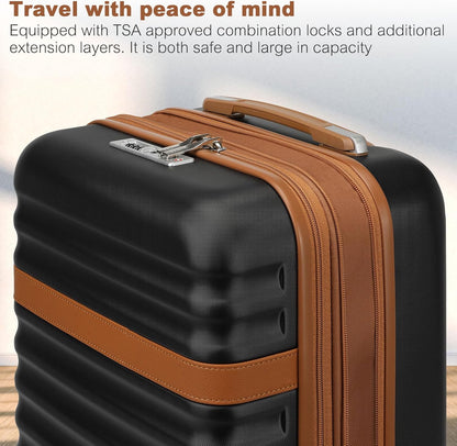 Airline Approved Carry On Luggage 22x14x9 inches, with TSA Lock, 20 Inch Expandable Lightweight Hardshell Suitcase (Navy, Suitable for 1-3 Days of Travel)