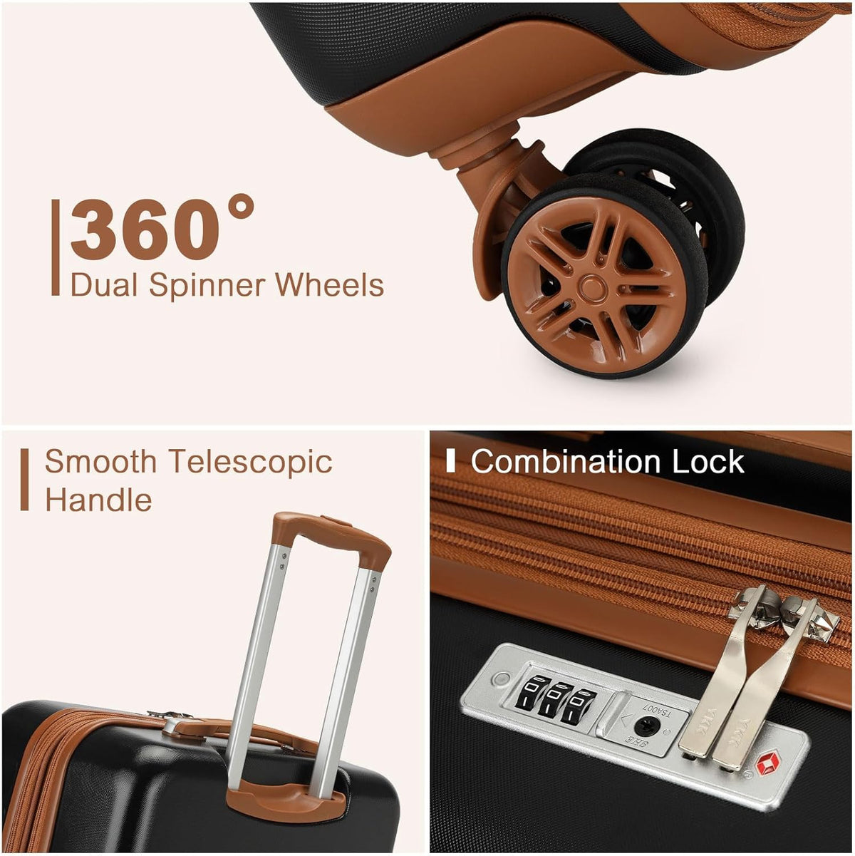 Airline Approved Carry On Luggage 22x14x9 inches, with TSA Lock, 20 Inch Expandable Lightweight Hardshell Suitcase (Navy, Suitable for 1-3 Days of Travel)