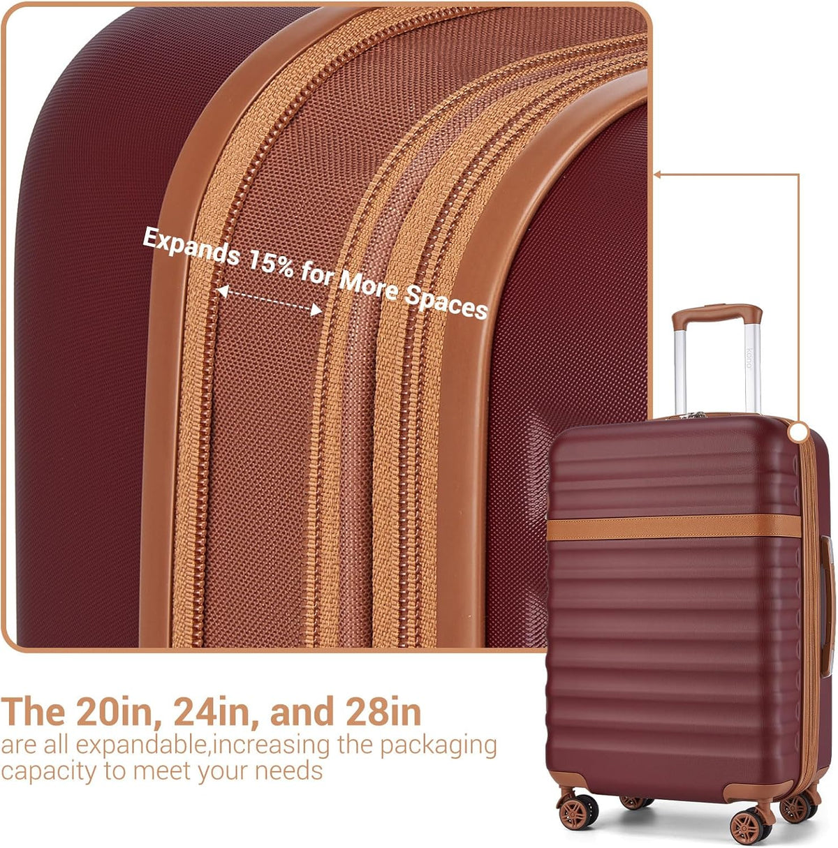 Airline Approved Carry On Luggage 22x14x9 inches, with TSA Lock, 20 Inch Expandable Lightweight Hardshell Suitcase (Navy, Suitable for 1-3 Days of Travel)