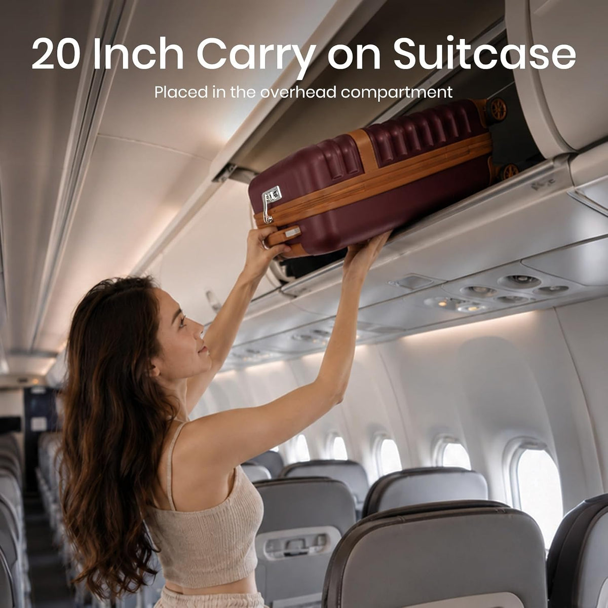 Airline Approved Carry On Luggage 22x14x9 inches, with TSA Lock, 20 Inch Expandable Lightweight Hardshell Suitcase (Navy, Suitable for 1-3 Days of Travel)