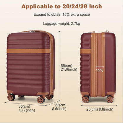Airline Approved Carry On Luggage 22x14x9 inches, with TSA Lock, 20 Inch Expandable Lightweight Hardshell Suitcase (Navy, Suitable for 1-3 Days of Travel)