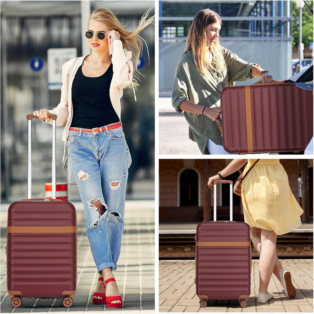 Airline Approved Carry On Luggage 22x14x9 inches, with TSA Lock, 20 Inch Expandable Lightweight Hardshell Suitcase (Navy, Suitable for 1-3 Days of Travel)