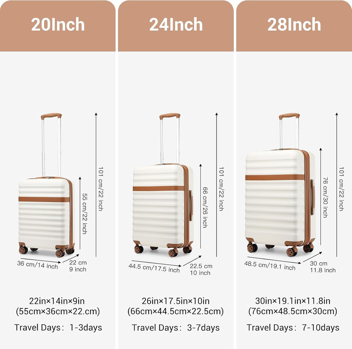 Airline Approved Carry On Luggage 22x14x9 inches, with TSA Lock, 20 Inch Expandable Lightweight Hardshell Suitcase (Navy, Suitable for 1-3 Days of Travel)
