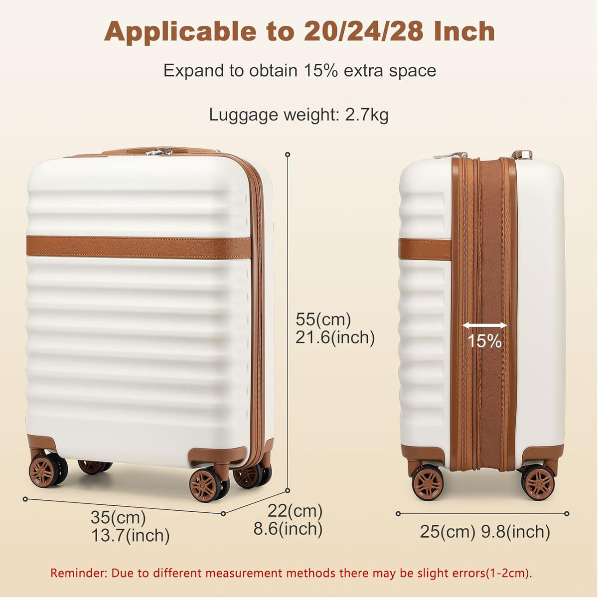Airline Approved Carry On Luggage 22x14x9 inches, with TSA Lock, 20 Inch Expandable Lightweight Hardshell Suitcase (Navy, Suitable for 1-3 Days of Travel)