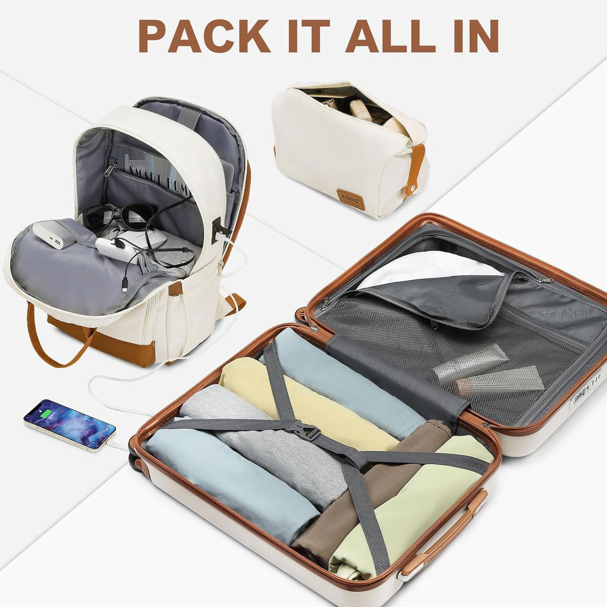 Airline Approved Carry On Luggage 22x14x9 inches, with TSA Lock, 20 Inch Expandable Lightweight Hardshell Suitcase (Navy, Suitable for 1-3 Days of Travel)