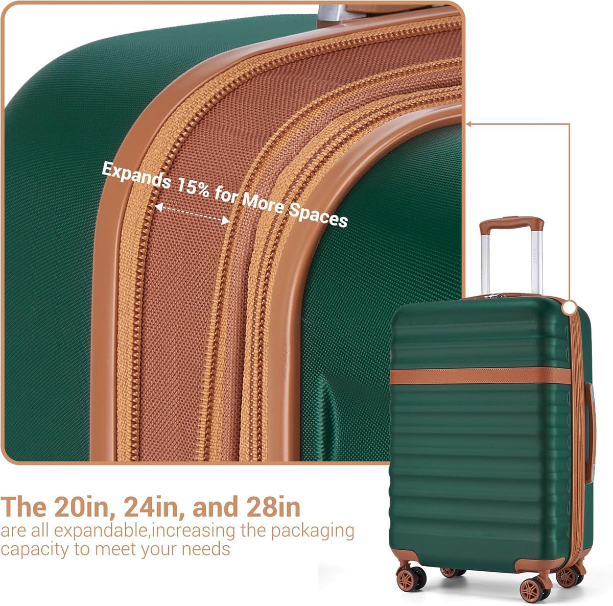 Airline Approved Carry On Luggage 22x14x9 inches, with TSA Lock, 20 Inch Expandable Lightweight Hardshell Suitcase (Navy, Suitable for 1-3 Days of Travel)