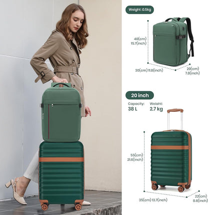 Airline Approved Carry On Luggage 22x14x9 inches, with TSA Lock, 20 Inch Expandable Lightweight Hardshell Suitcase (Navy, Suitable for 1-3 Days of Travel)