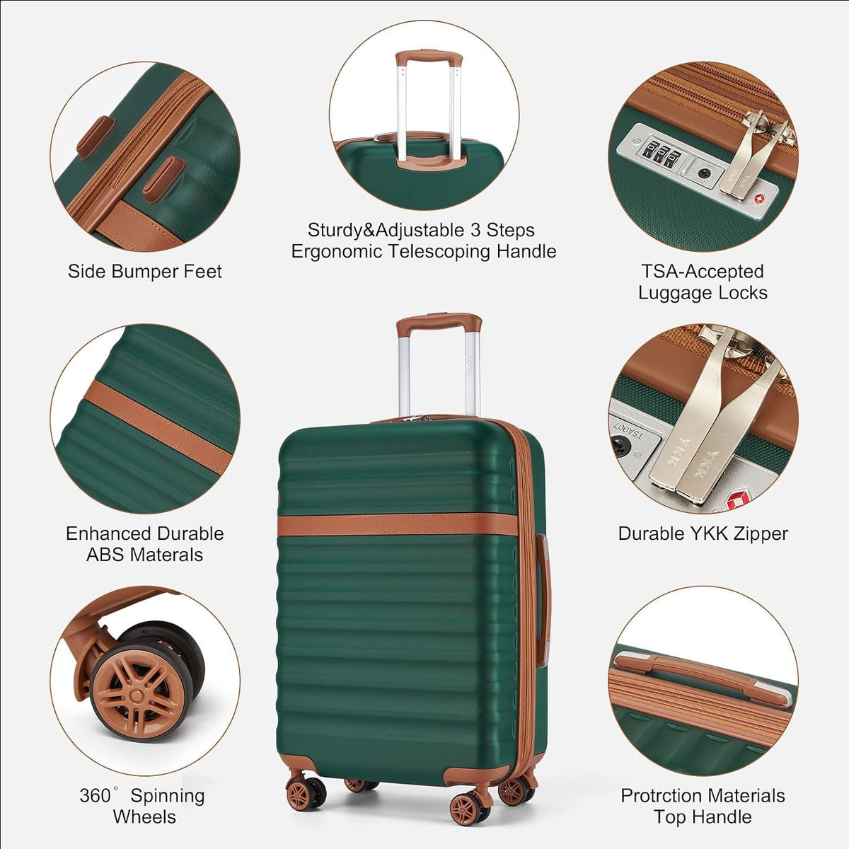 Airline Approved Carry On Luggage 22x14x9 inches, with TSA Lock, 20 Inch Expandable Lightweight Hardshell Suitcase (Navy, Suitable for 1-3 Days of Travel)