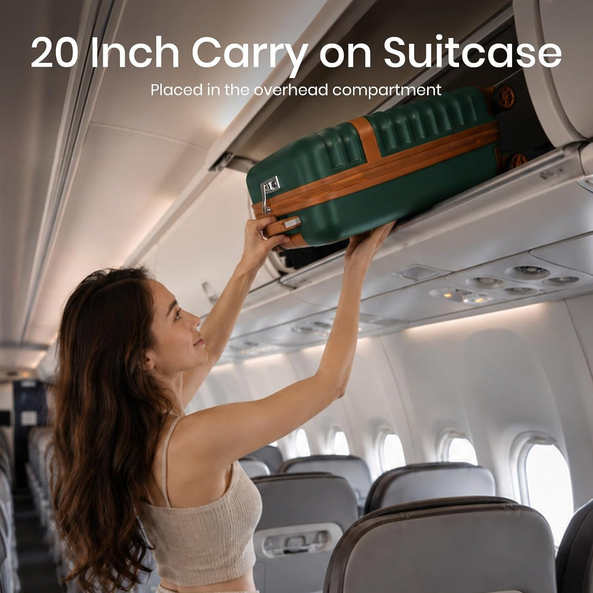 Airline Approved Carry On Luggage 22x14x9 inches, with TSA Lock, 20 Inch Expandable Lightweight Hardshell Suitcase (Navy, Suitable for 1-3 Days of Travel)