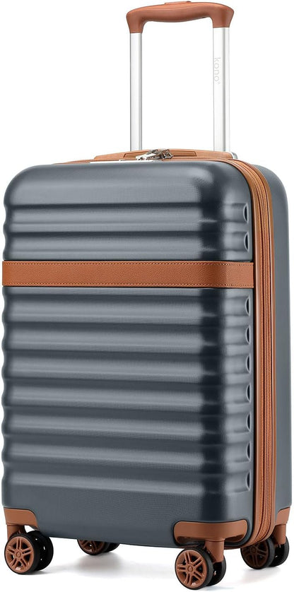 Airline Approved Carry On Luggage 22x14x9 inches, with TSA Lock, 20 Inch Expandable Lightweight Hardshell Suitcase (Navy, Suitable for 1-3 Days of Travel)