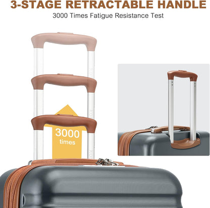 Airline Approved Carry On Luggage 22x14x9 inches, with TSA Lock, 20 Inch Expandable Lightweight Hardshell Suitcase (Navy, Suitable for 1-3 Days of Travel)