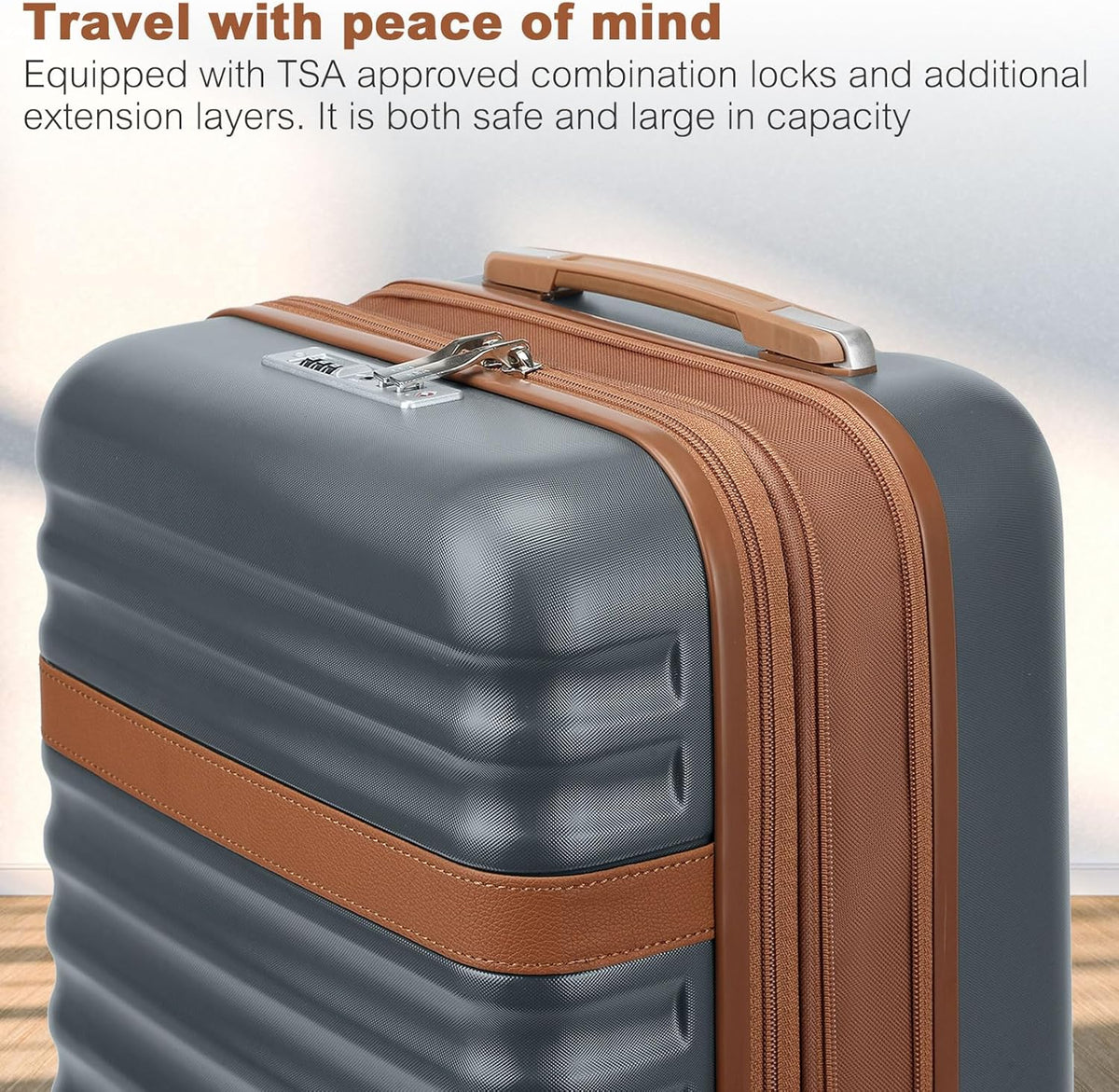 Airline Approved Carry On Luggage 22x14x9 inches, with TSA Lock, 20 Inch Expandable Lightweight Hardshell Suitcase (Navy, Suitable for 1-3 Days of Travel)