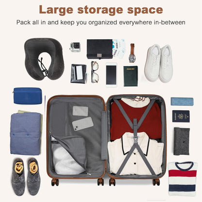 Airline Approved Carry On Luggage 22x14x9 inches, with TSA Lock, 20 Inch Expandable Lightweight Hardshell Suitcase (Navy, Suitable for 1-3 Days of Travel)