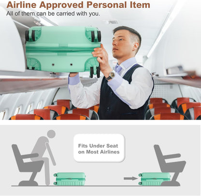 Airline Approved Carry On Luggage 22x14x9 inches, with TSA Lock, 20 Inch Expandable Lightweight Hardshell Suitcase (Navy, Suitable for 1-3 Days of Travel)