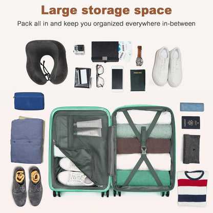 Airline Approved Carry On Luggage 22x14x9 inches, with TSA Lock, 20 Inch Expandable Lightweight Hardshell Suitcase (Navy, Suitable for 1-3 Days of Travel)