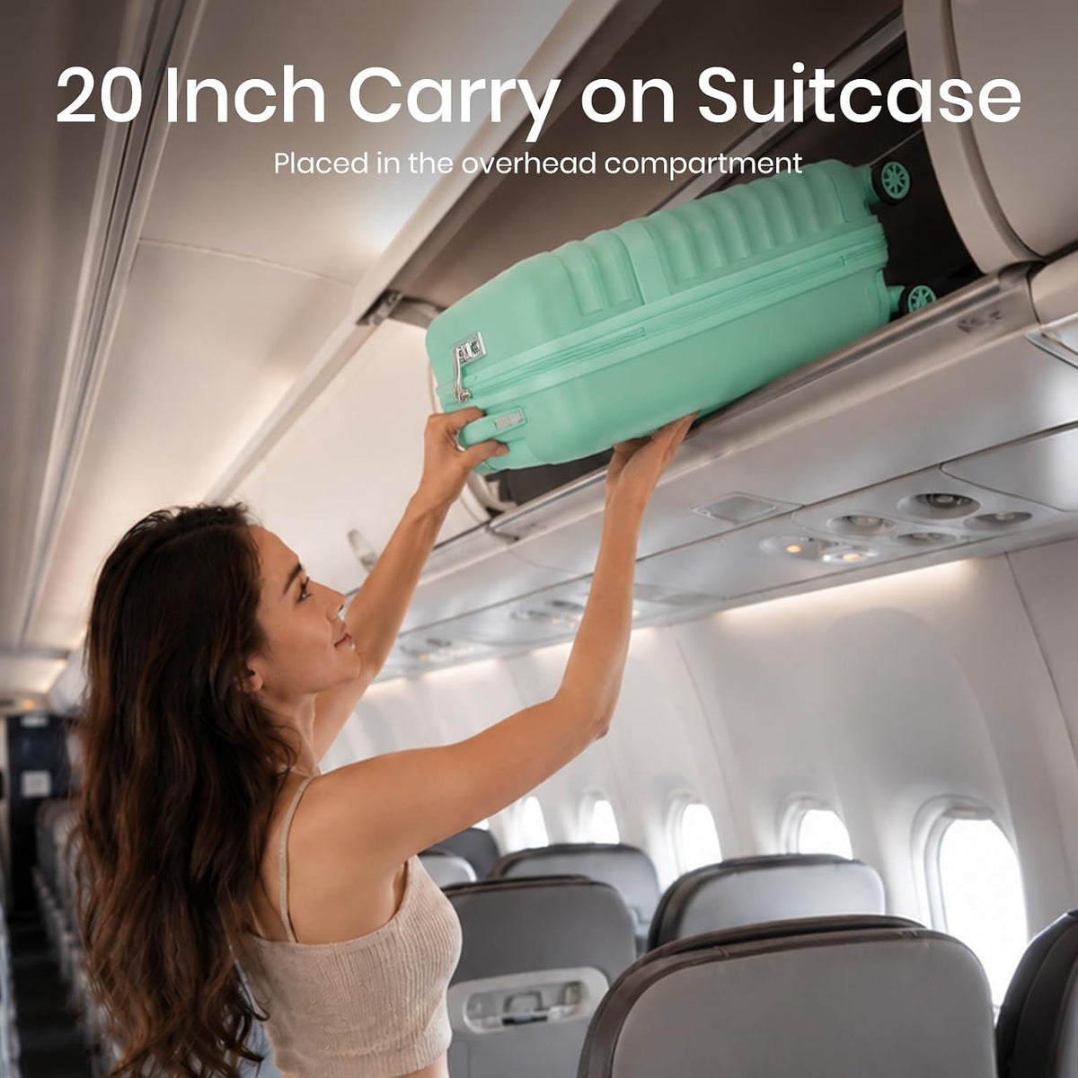 Airline Approved Carry On Luggage 22x14x9 inches, with TSA Lock, 20 Inch Expandable Lightweight Hardshell Suitcase (Navy, Suitable for 1-3 Days of Travel)