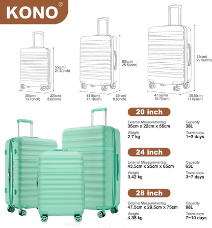 Airline Approved Carry On Luggage 22x14x9 inches, with TSA Lock, 20 Inch Expandable Lightweight Hardshell Suitcase (Navy, Suitable for 1-3 Days of Travel)