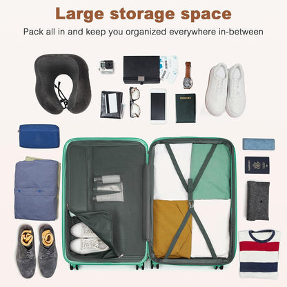 Airline Approved Carry On Luggage 22x14x9 inches, with TSA Lock, 20 Inch Expandable Lightweight Hardshell Suitcase (Navy, Suitable for 1-3 Days of Travel)