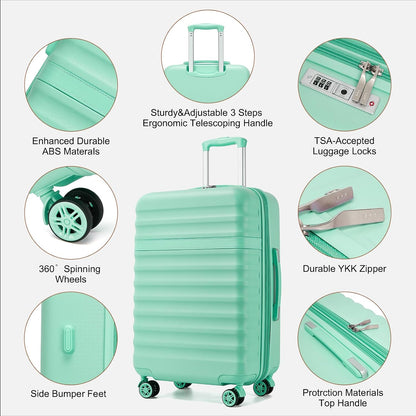 Airline Approved Carry On Luggage 22x14x9 inches, with TSA Lock, 20 Inch Expandable Lightweight Hardshell Suitcase (Navy, Suitable for 1-3 Days of Travel)