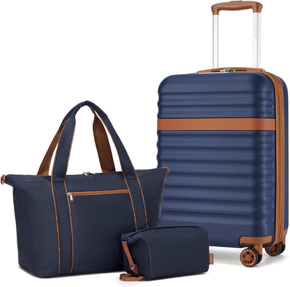 Airline Approved Carry On Luggage 22x14x9 inches, with TSA Lock, 20 Inch Expandable Lightweight Hardshell Suitcase (Navy, Suitable for 1-3 Days of Travel)