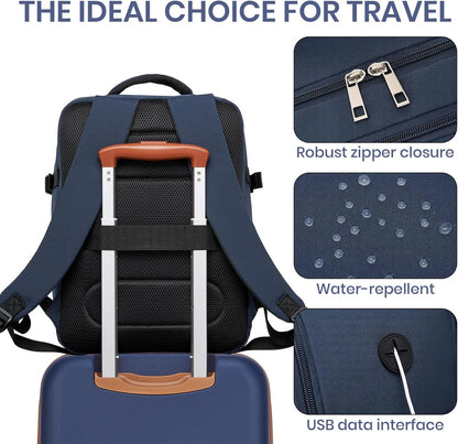 Airline Approved Carry On Luggage 22x14x9 inches, with TSA Lock, 20 Inch Expandable Lightweight Hardshell Suitcase (Navy, Suitable for 1-3 Days of Travel)