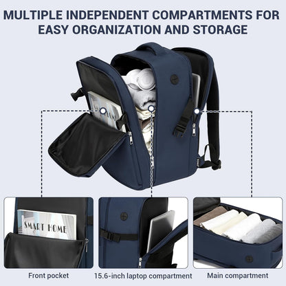Airline Approved Carry On Luggage 22x14x9 inches, with TSA Lock, 20 Inch Expandable Lightweight Hardshell Suitcase (Navy, Suitable for 1-3 Days of Travel)