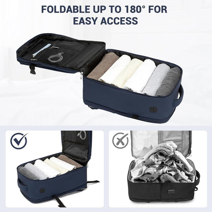 Airline Approved Carry On Luggage 22x14x9 inches, with TSA Lock, 20 Inch Expandable Lightweight Hardshell Suitcase (Navy, Suitable for 1-3 Days of Travel)