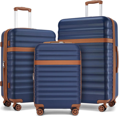 Airline Approved Carry On Luggage 22x14x9 inches, with TSA Lock, 20 Inch Expandable Lightweight Hardshell Suitcase (Navy, Suitable for 1-3 Days of Travel)