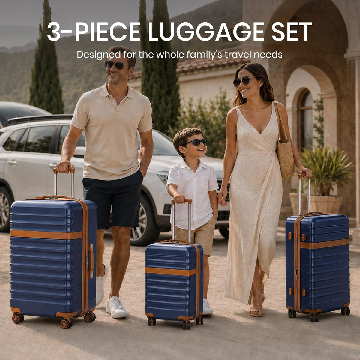 Airline Approved Carry On Luggage 22x14x9 inches, with TSA Lock, 20 Inch Expandable Lightweight Hardshell Suitcase (Navy, Suitable for 1-3 Days of Travel)