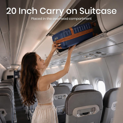 Airline Approved Carry On Luggage 22x14x9 inches, with TSA Lock, 20 Inch Expandable Lightweight Hardshell Suitcase (Navy, Suitable for 1-3 Days of Travel)